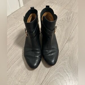 Coach black leather ankle boots
